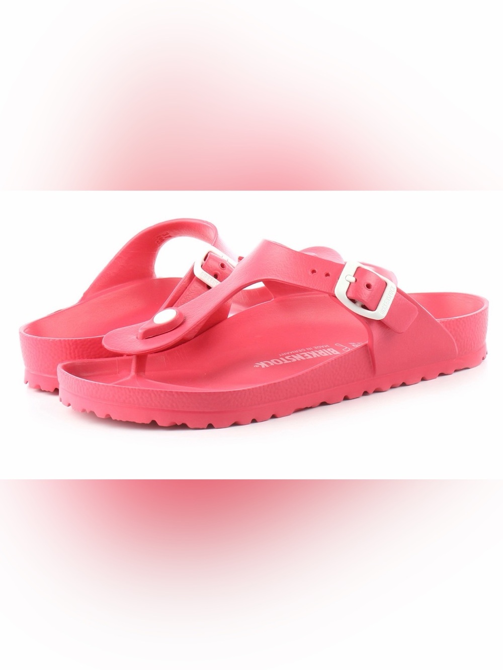 Girl’s Coral Pink Birkenstock Gizeh Eva Sandals - Size 31/Junior 13